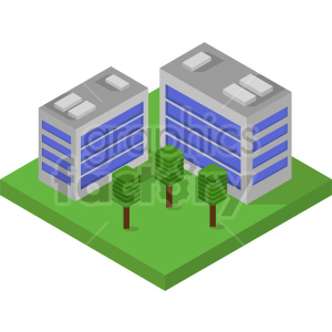 office building isometric clipart .