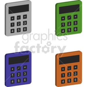 calculator vector graphic bundle clipart. Royalty-free image # 417402