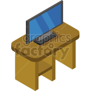 tv on table vector graphic clipart.