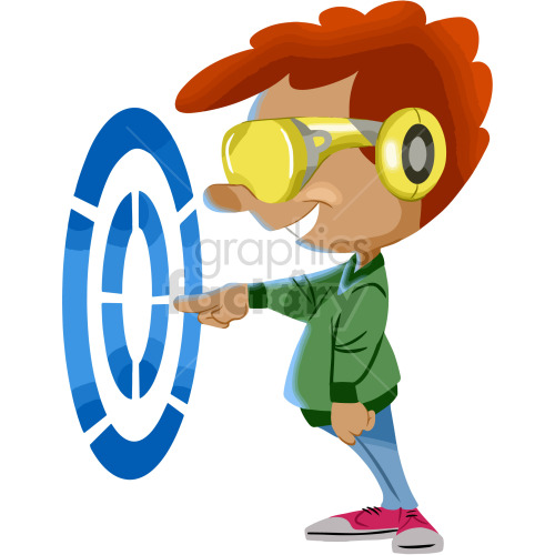 cartoon VR virtual reality games guy clipart clipart. Royalty-free image # 417898