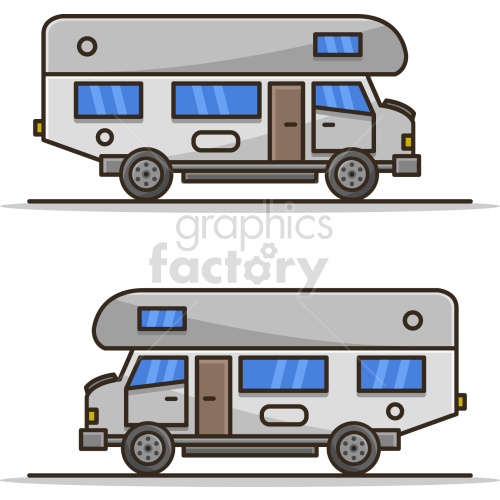 camper truck vector graphic set clipart. Royalty-free image # 417955