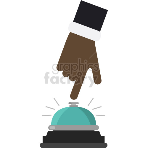 black hand pushing service bell vector graphic clipart
