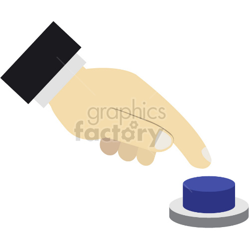 hand pushing button vector clipart clipart. Royalty-free image # 418060