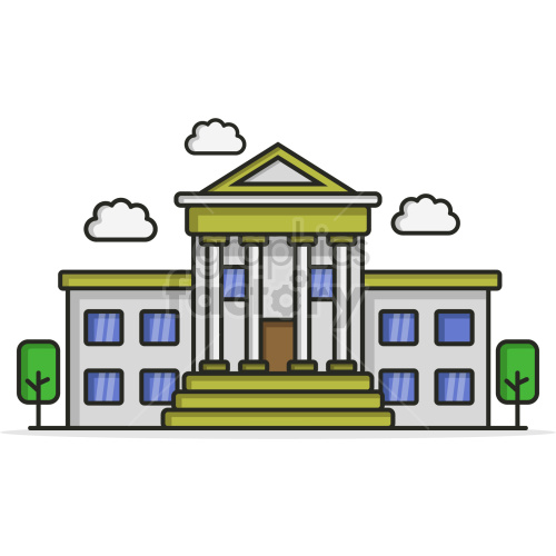 large bank building vector clipart .