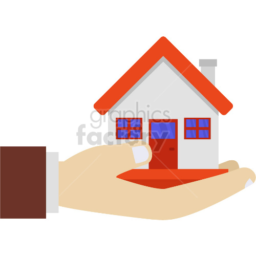 house being held vector clipart .