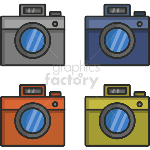 camera icon bundle vector clipart