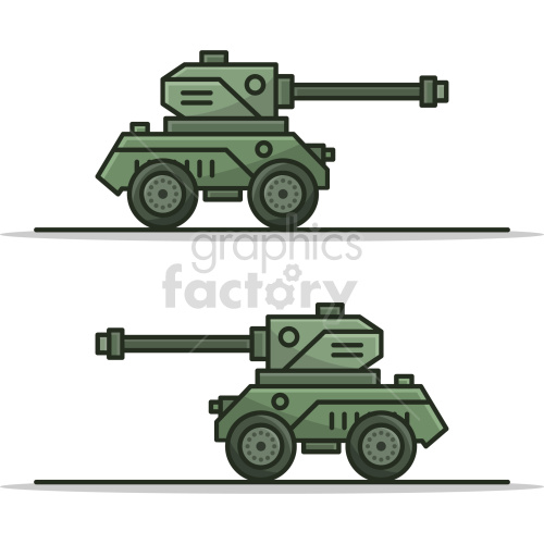 miltary vehicle tank vector graphic clipart.