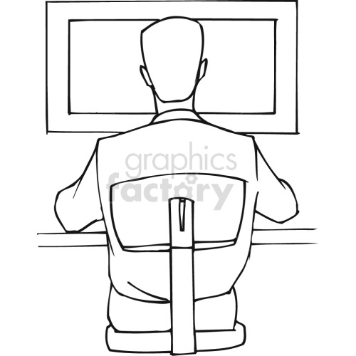 software engineer black white clipart.