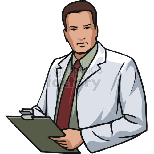doctor holding clipboard clipart.