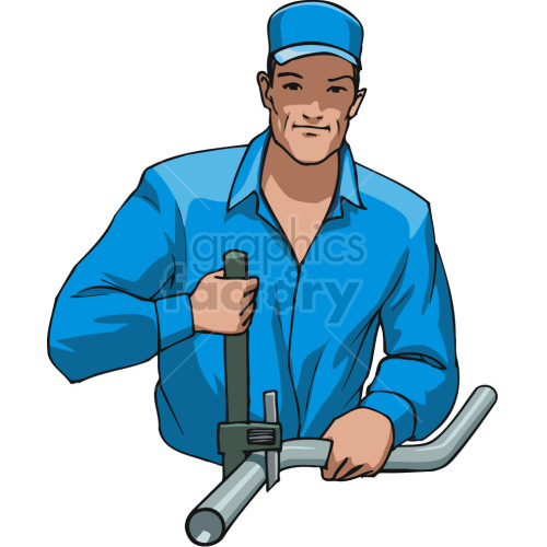 plumber cutting pipe