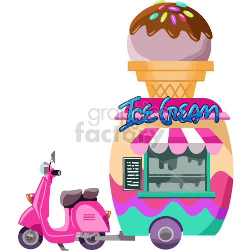 cartoon ice cream cart clipart clipart. Commercial use image # 418773