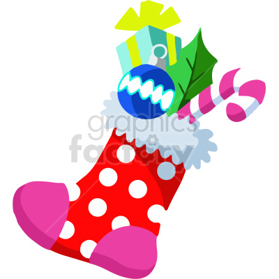 christmas stocking vector clipart