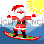 surfing_santa-001 animation. Royalty-free animation # 120386