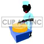   jobs039.gif Animations 2D People Shadow animated baker baking cake cakes cutting cut