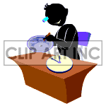 Animated clock technician fixing a wall clock. animation. Commercial use animation # 122632