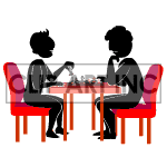 clipart - Animated people playing chess..