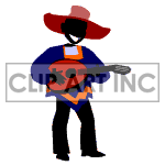 Animated mexican singer wearing a sombrero. animation. Royalty-free animation # 122672