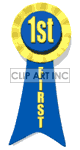 1st place ribbon ribbons blue award Animations 3D Objects rosettes rosette prize first