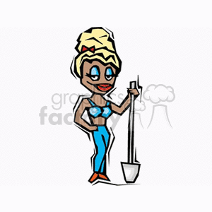 Sexy woman gardener clipart. Commercial use image # 128464