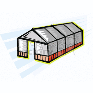 Greenhouse with open door clipart. Commercial use image # 128507