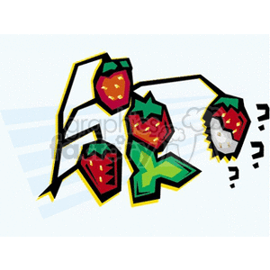 Strawberry plant ready for picking clipart. Royalty-free image # 128718