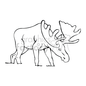 moose outline clipart. Royalty-free image # 129195