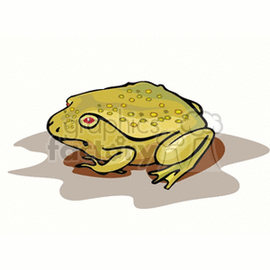 Fat warty toad with red eyes clipart. Commercial use image # 129793