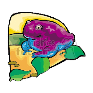 Large purple bullfrog clipart.