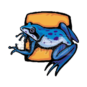 frog frogs animals amphibian amphibians  frog27.gif Clip+Art Animals Amphibians speckled spotted spots blue