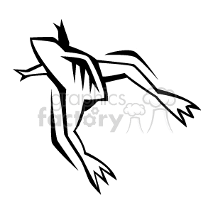 Black and white abstract large frog jumping clipart. Royalty-free image # 129866