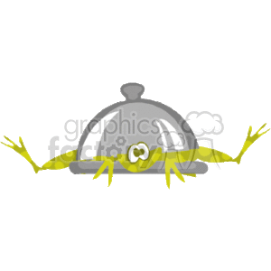 Frog on a serving dish clipart.