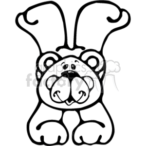 Black and white cartoon bear doing a handstand clipart. Commercial use image # 130139
