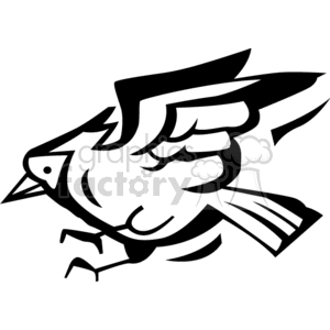 Black and white abstract cardinal clipart. Royalty-free image # 130264