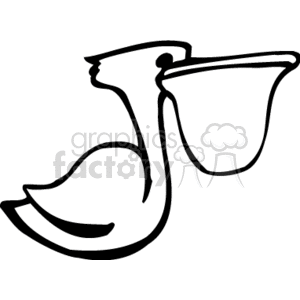 Black and white pelican with a full gullet clipart. Commercial use image # 130569
