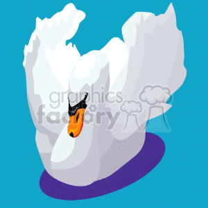 Swimming swan with opening wings clipart. Royalty-free image # 130678