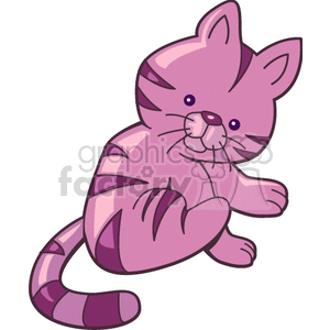 Adorable cartoon purple kitten clipart. Commercial use image # 131078