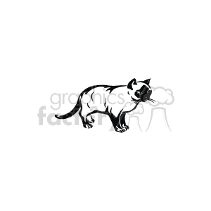  pet pets cat cats   Animal_ss_bw_001 Clip Art Animals Cats Siamese Black and white
