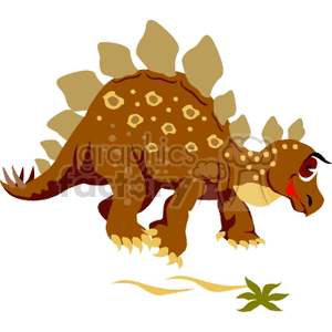 Brown cartoon dinosaur with spots clipart. Royalty-free image # 131467