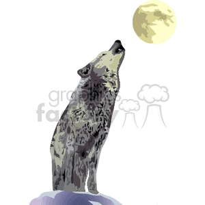 wolf howling at the moon clipart. Royalty-free image # 131691