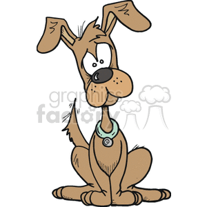Dog with a funny confused look on his face clipart.