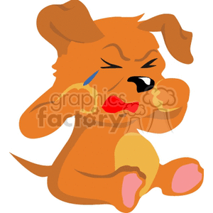 Small puppy upset and crying clipart. Commercial use image # 131923