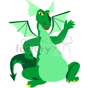 green cartoon dragon  clipart. Royalty-free image # 132029