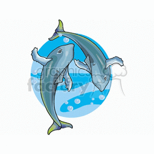 two dolphins clipart. Commercial use image # 132562