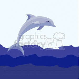 gray dolphin jumping out of water animation. Commercial use animation # 133619