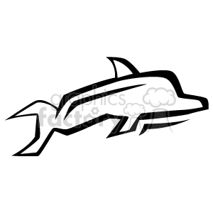 black white dolphin clipart. Royalty-free image # 133648