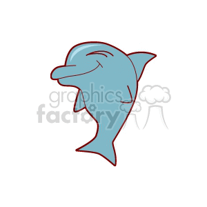 red teal smiling dolphin clipart. Royalty-free image # 133650
