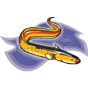 clipart - red gold eel.