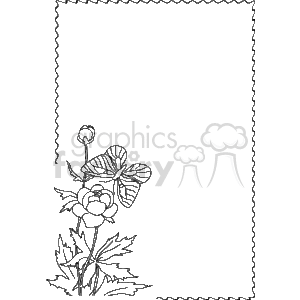 Butterfly on a flower border clipart. Royalty-free image # 133891
