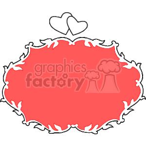Scrolling frame with two hearts clipart. Commercial use image # 133916