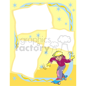 Border of a child skateboarding clipart. Royalty-free image # 134250
